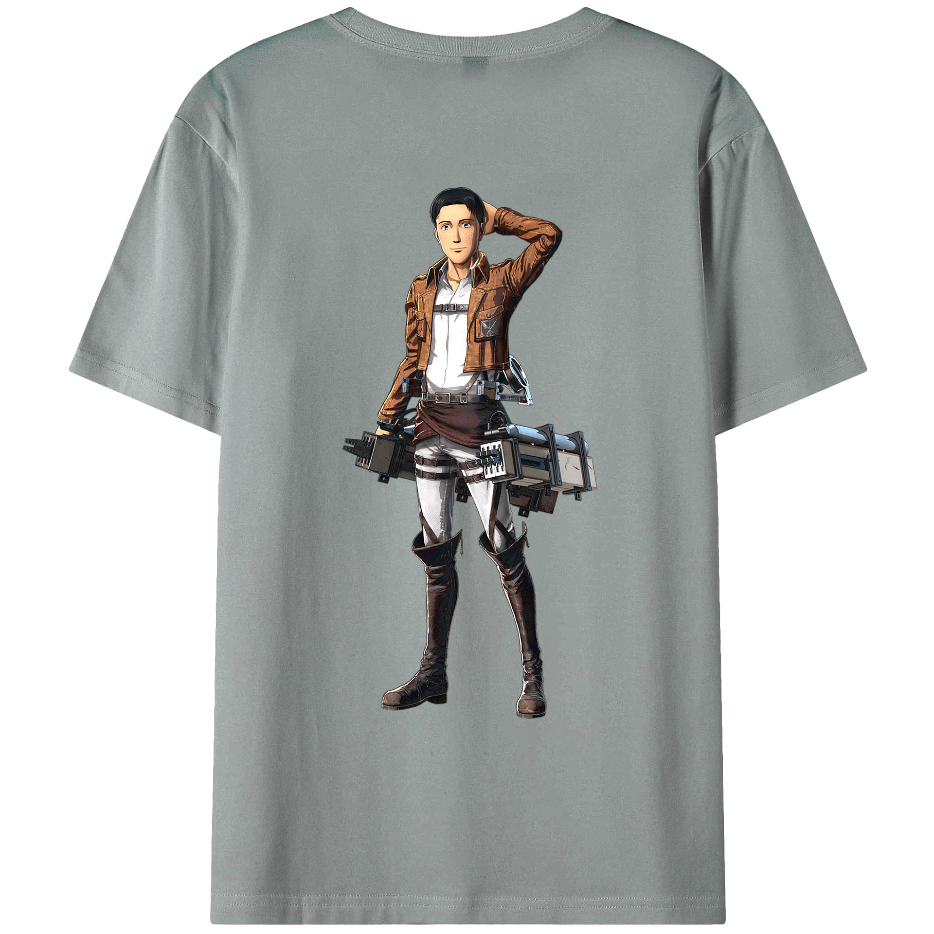 （画像用） 進撃の巨人 Attack on Titan 綿100％ メンズ半袖Tシャツ（バックプリント） 通気性